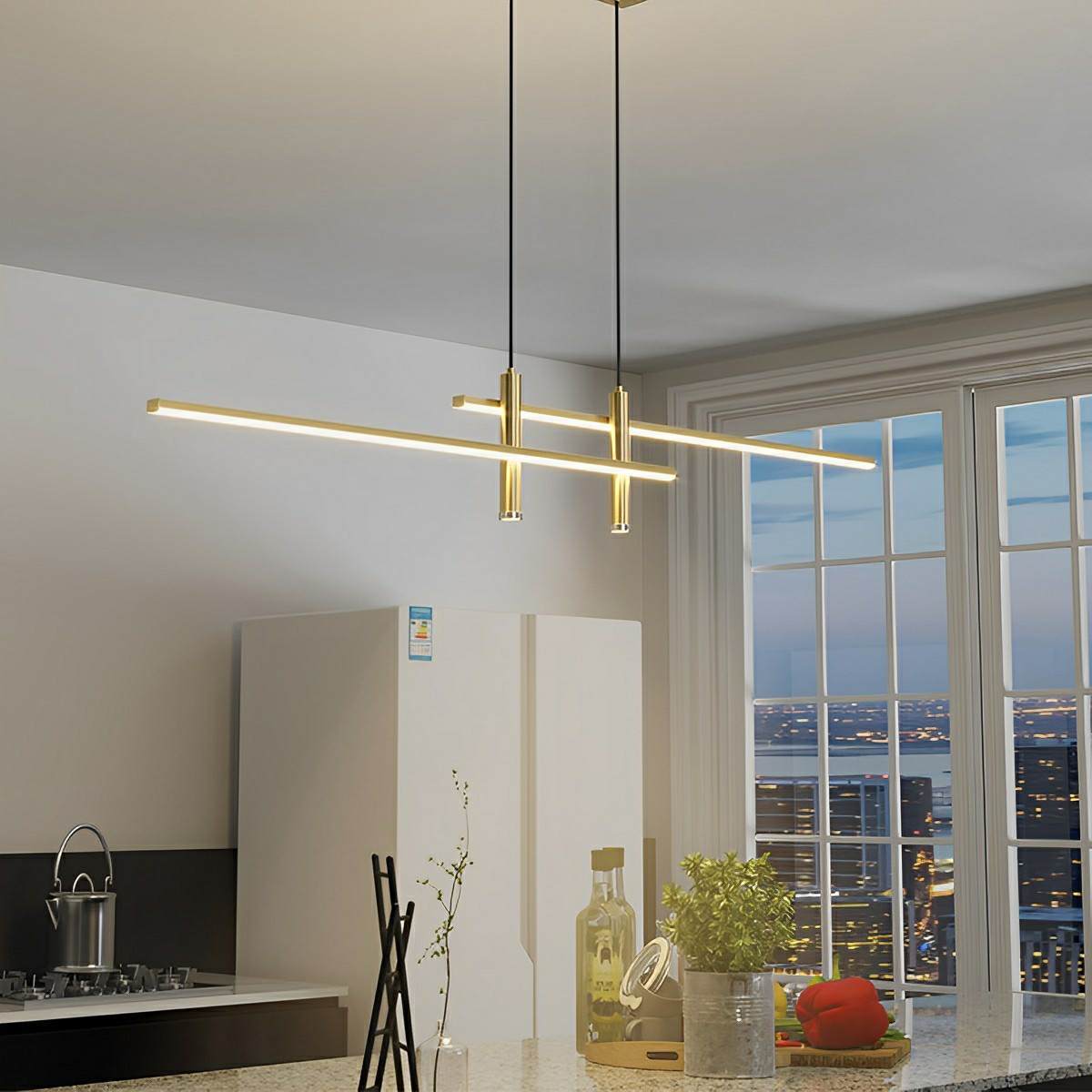 Modern MinimalistLED Long Strip Indoor Pendant Lights