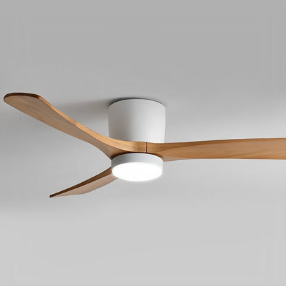 Modern Nordic Minimalist Wood Reverse 6-Speed DC Motor Inverter Ceiling Fan Light