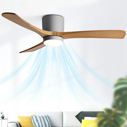 Modern Nordic Minimalist Wood Reverse 6-Speed DC Motor Inverter Ceiling Fan Light