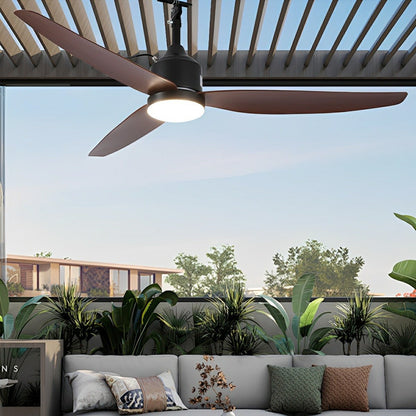 Modern Outdoor Dimmable DC Motor Reverse Frequency Ceiling Fan Light