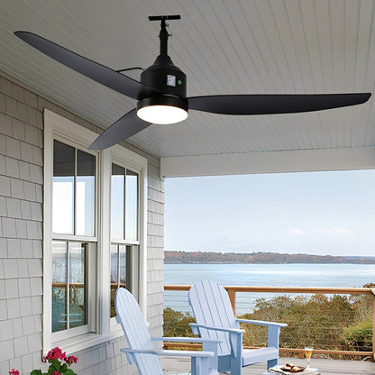 Modern Outdoor Dimmable DC Motor Reverse Frequency Ceiling Fan Light