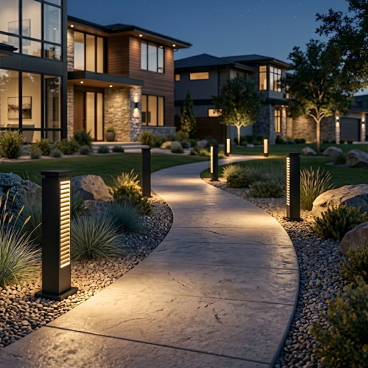 Modern Outdoor Waterproof Grille LED Post Lights Pathway Lights