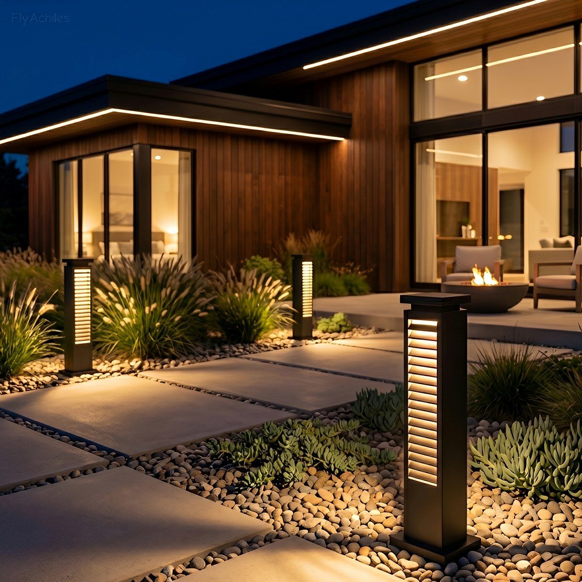 Modern Outdoor Waterproof Grille LED Post Lights Pathway Lights