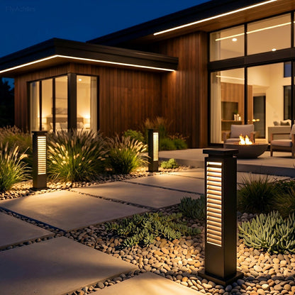 Modern Outdoor Waterproof Grille LED Post Lights Pathway Lights