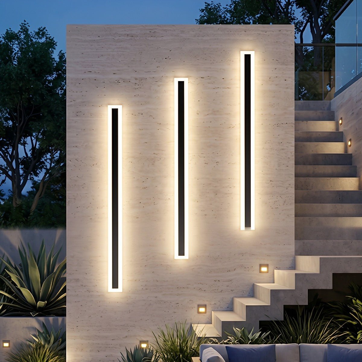 Modern Outdoor Waterproof Minimalist Long Strip LED Wall Lights
