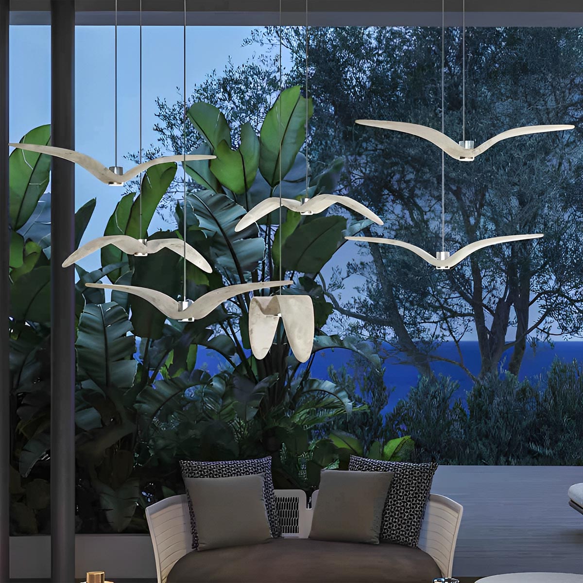 Modern Coastal Outdoor Waterproof Seagull Bird Pendant Lights