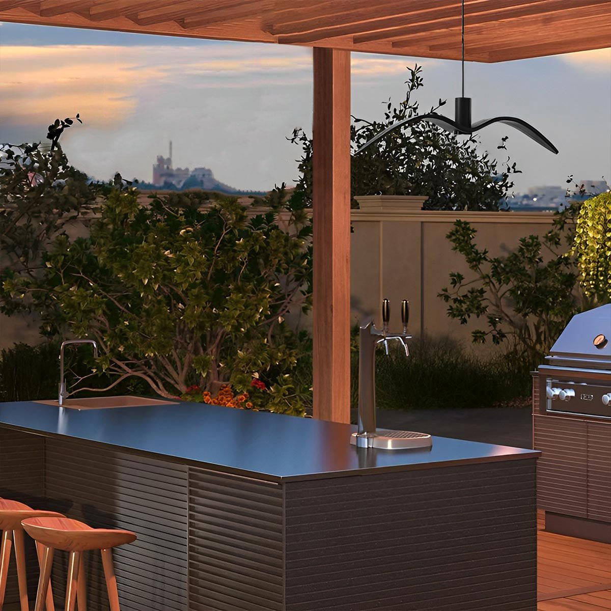 Modern Coastal Outdoor Waterproof Seagull Bird Pendant Lights