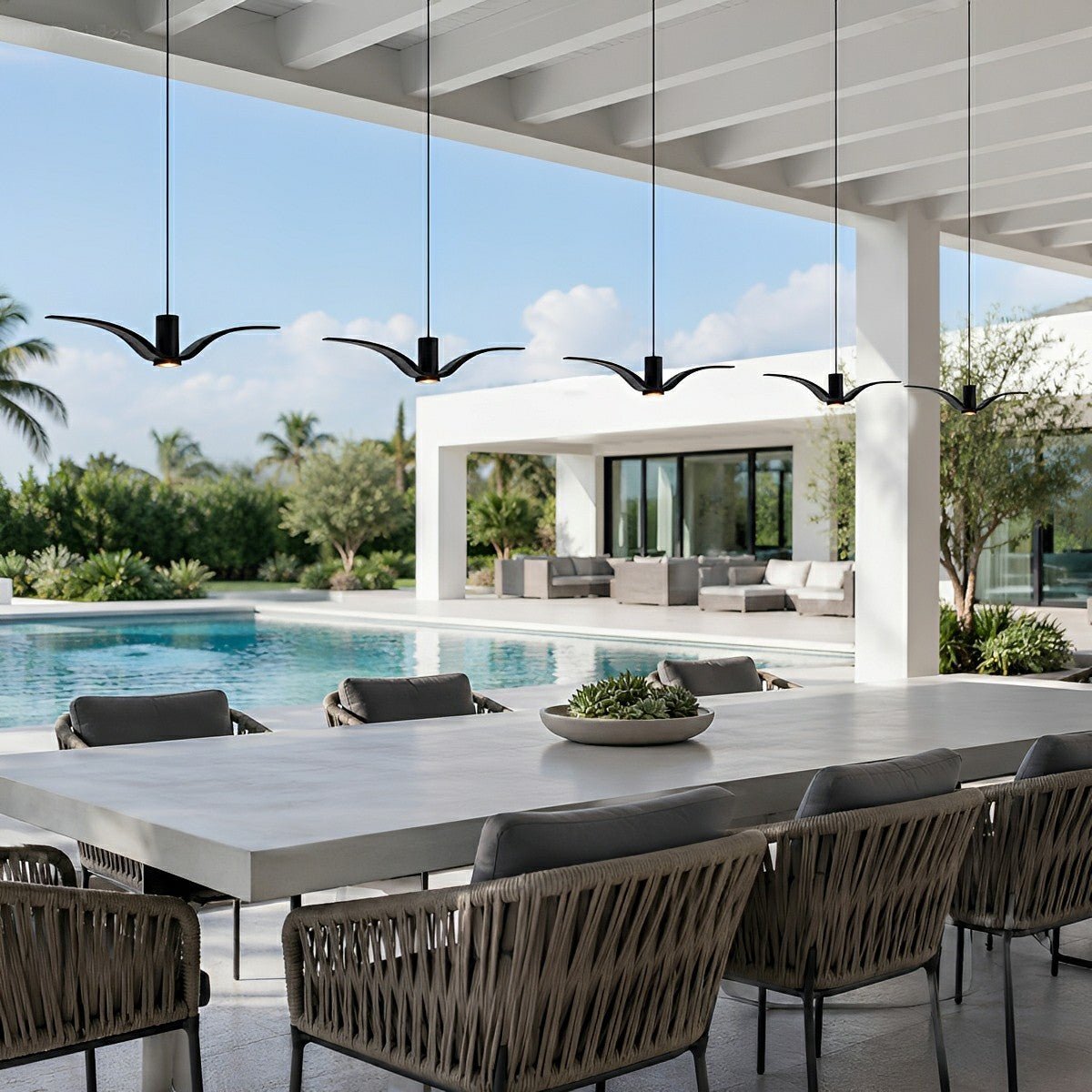 Modern Coastal Outdoor Waterproof Seagull Bird Pendant Lights