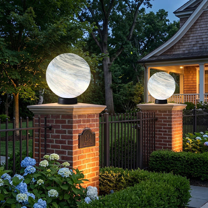 Modern Planet Globe Glass Waterproof Fence Outdoor Post Light