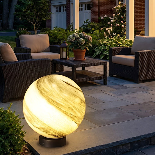 Modern Planet Globe Glass Waterproof Fence Outdoor Post Light