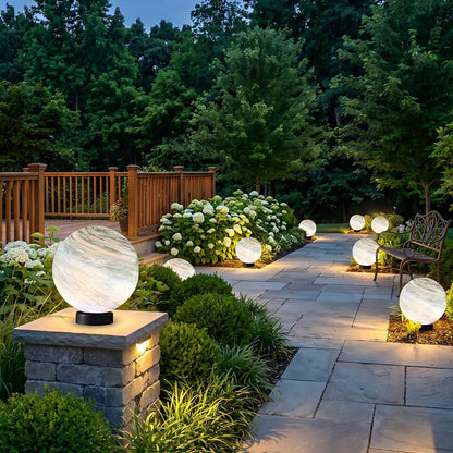 Modern Planet Globe Glass Waterproof Fence Outdoor Post Light