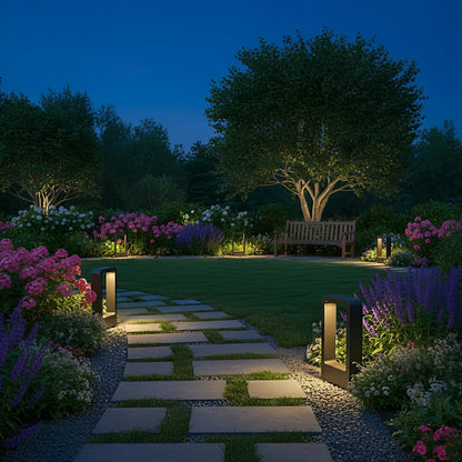 Modern Rectangular Frame Waterproof Outdoor Bollard Parth Light