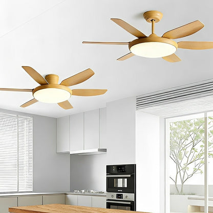 Modern Scandinavian Ceiling Fan with Full-Spectrum LED Light