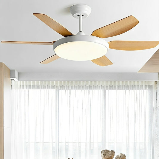Modern Scandinavian Ceiling Fan with Full-Spectrum LED Light