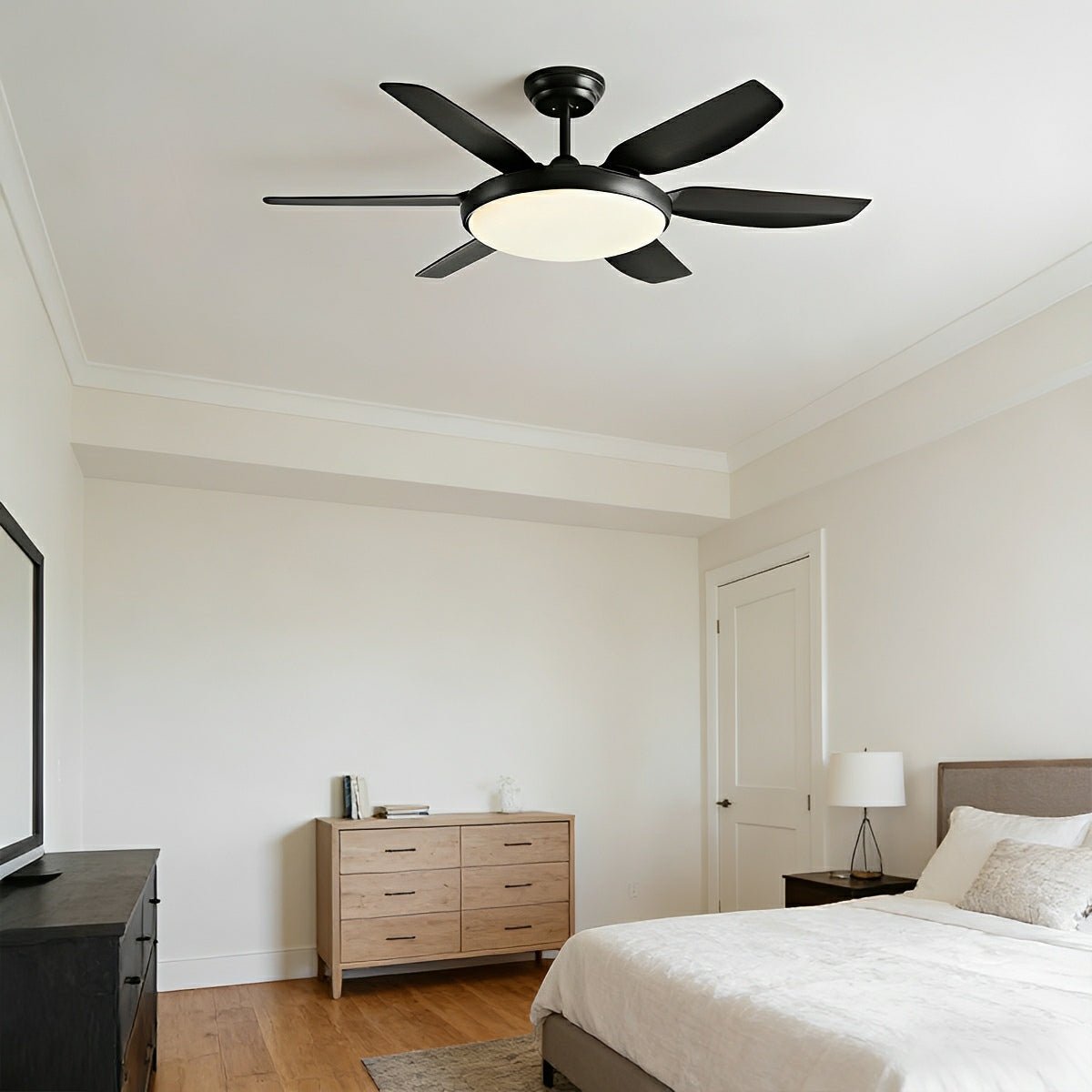 Modern Scandinavian Ceiling Fan with Full-Spectrum LED Light