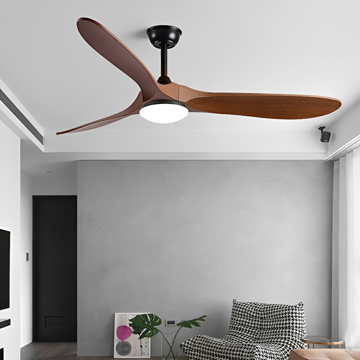 Modern Scandinavian Minimalist DC Motor Reverse Ceiling Fan Light