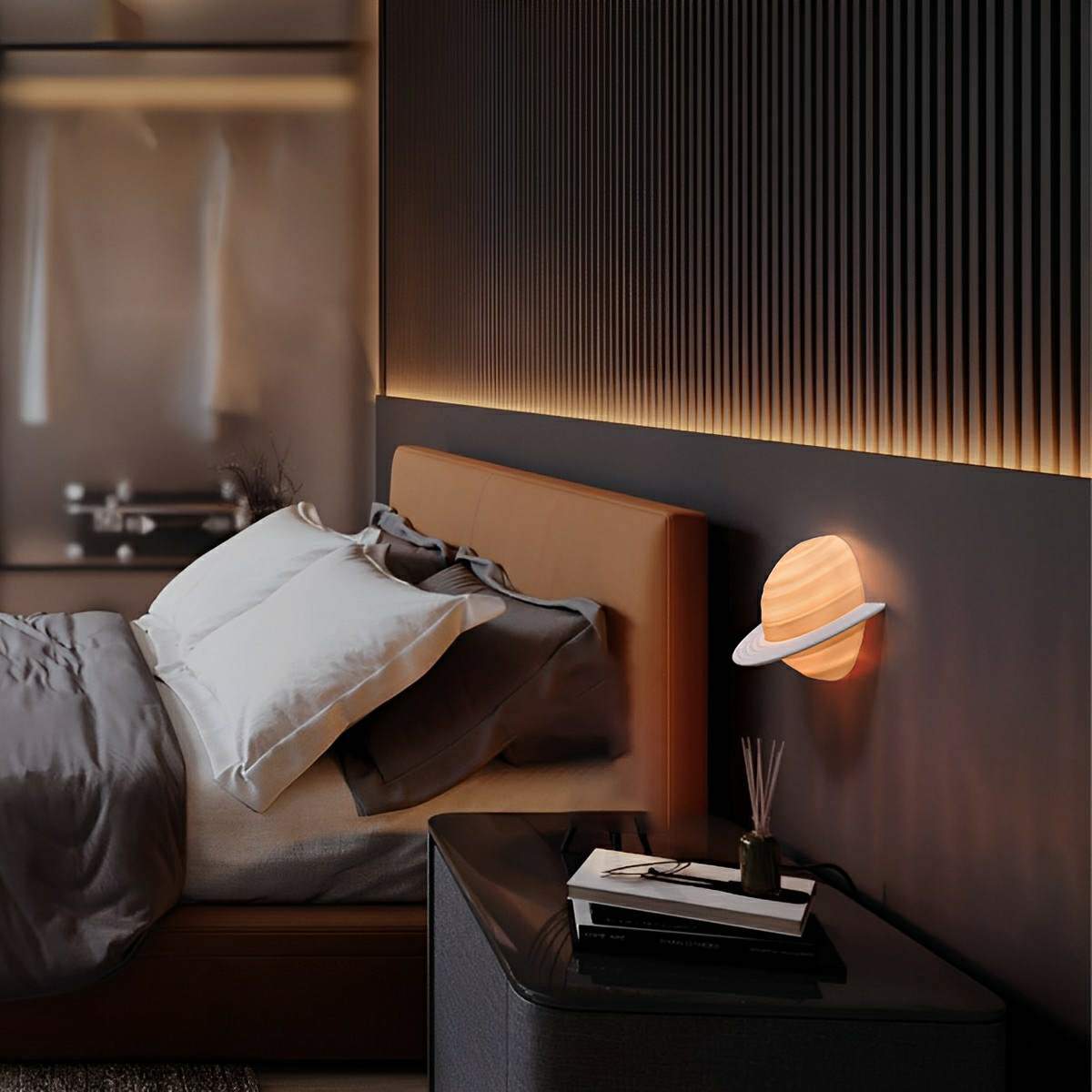 Modern Semicircle Saturn 3D Planet LED Indoor Wall Lights