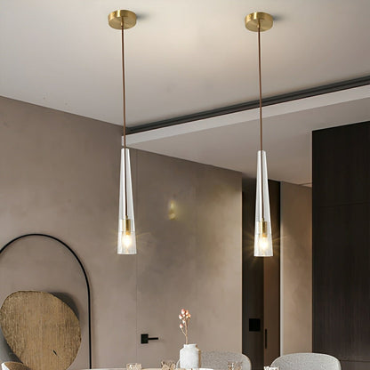 Modern Slim Conical Crystal Pendant Light