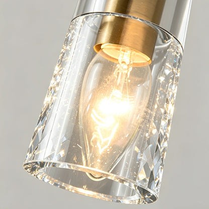 Modern Slim Conical Crystal Pendant Light