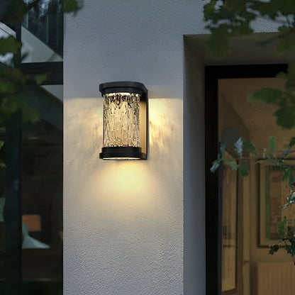 Modern Waterproof Stainless Steel Water Glass Outdoor LED Porch Wall Lights