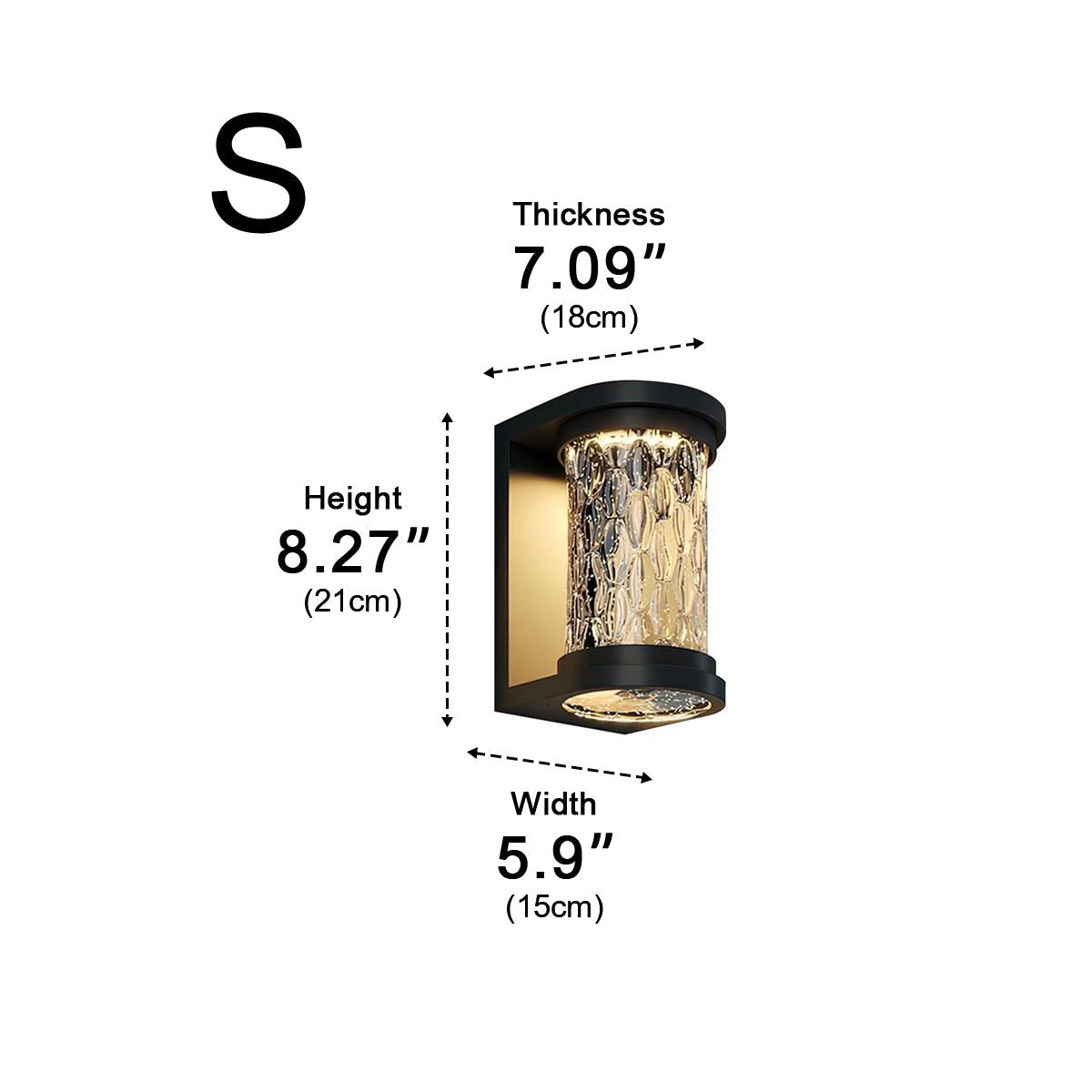 Modern Waterproof Stainless Steel Water Glass Outdoor LED Porch Wall Lights