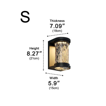 Modern Waterproof Stainless Steel Water Glass Outdoor LED Porch Wall Lights