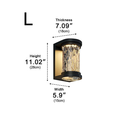 Modern Waterproof Stainless Steel Water Glass Outdoor LED Porch Wall Lights