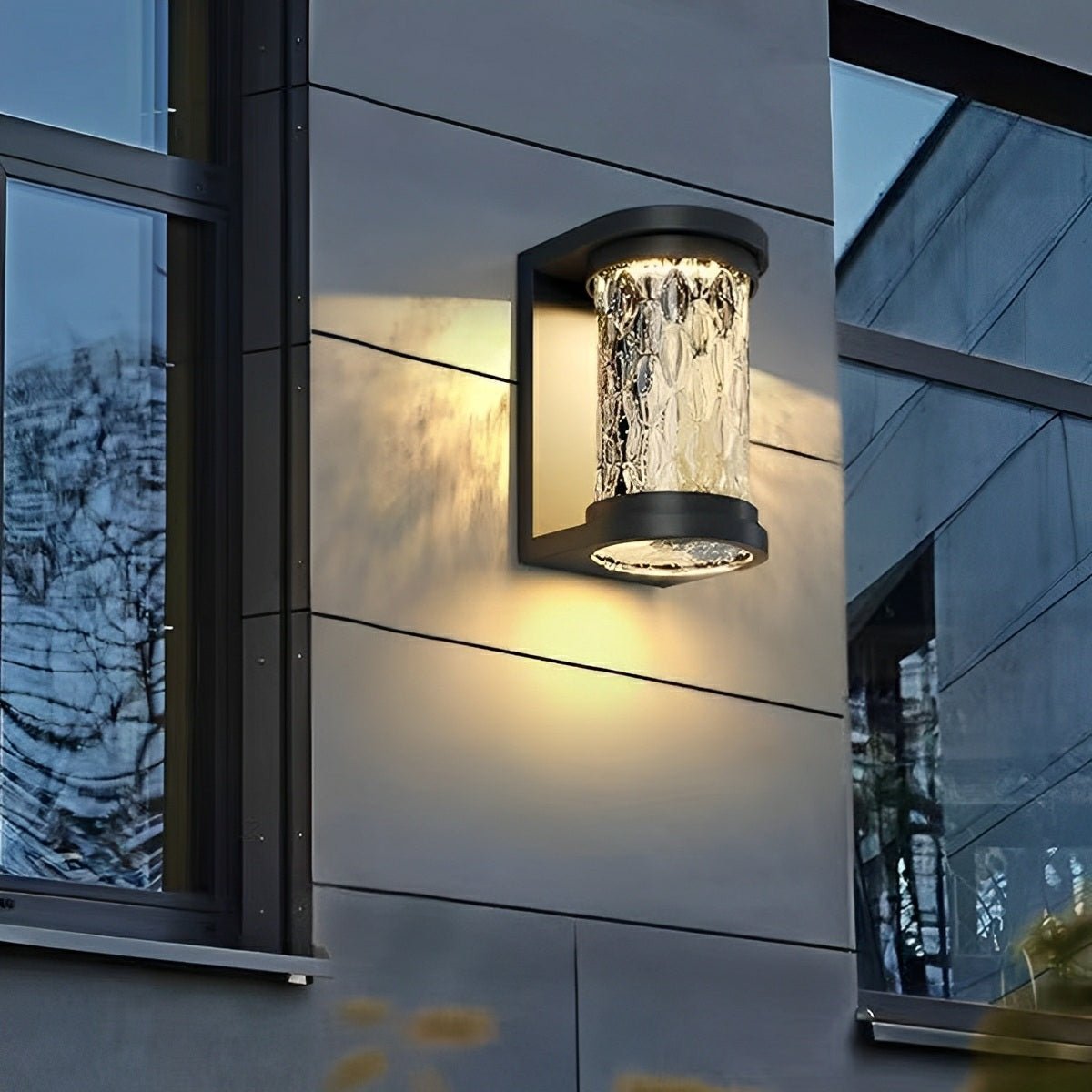 Modern Waterproof Stainless Steel Water Glass Outdoor LED Porch Wall Lights