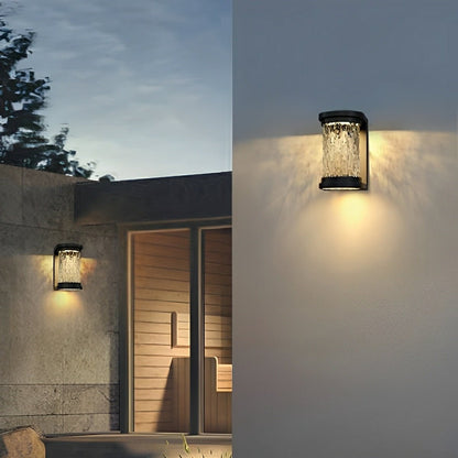 Modern Waterproof Stainless Steel Water Glass Outdoor LED Porch Wall Lights