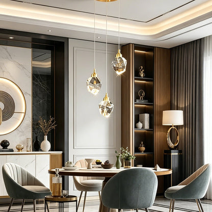 Dimmable Modern Spiral Crystal Droplets Staircase Chandelier