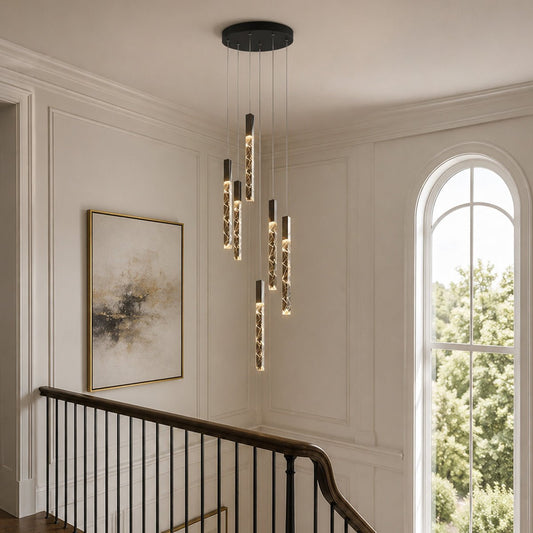 Modern Spiral LED Minimalist Helix Chandelier