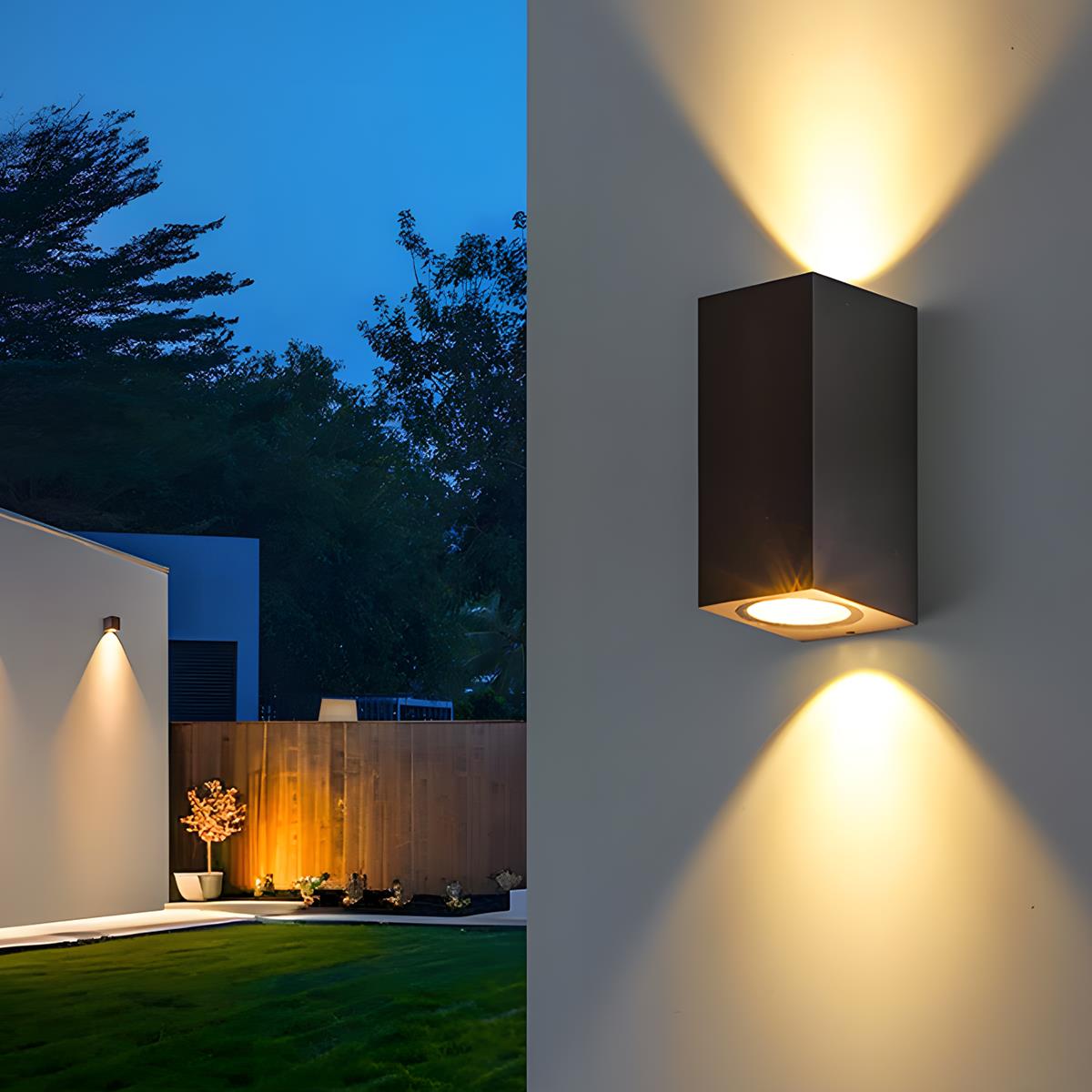 Modern Square Outdoor Waterproof Wall Washer Double Light