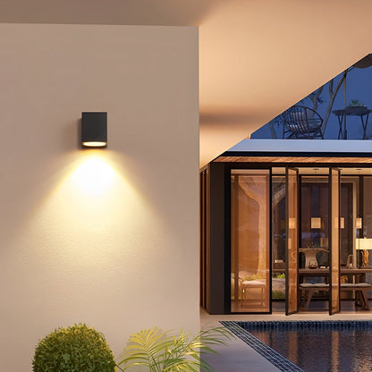 Modern Square Outdoor Waterproof Wall Washer Double Light