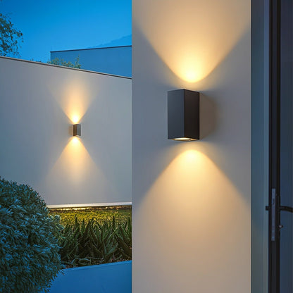 Modern Square Outdoor Waterproof Wall Washer Double Light
