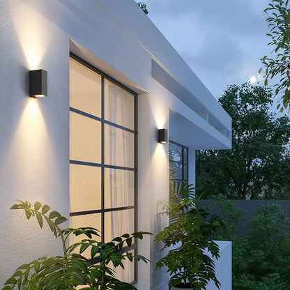 Modern Square Outdoor Waterproof Wall Washer Double Light