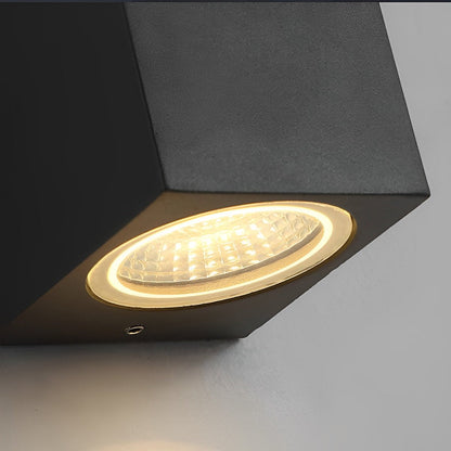 Modern Square Outdoor Waterproof Wall Washer Double Light