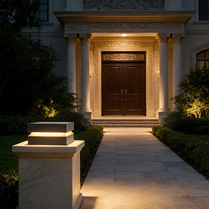 Modern Square Waterproof Black Outdoor Post Lights