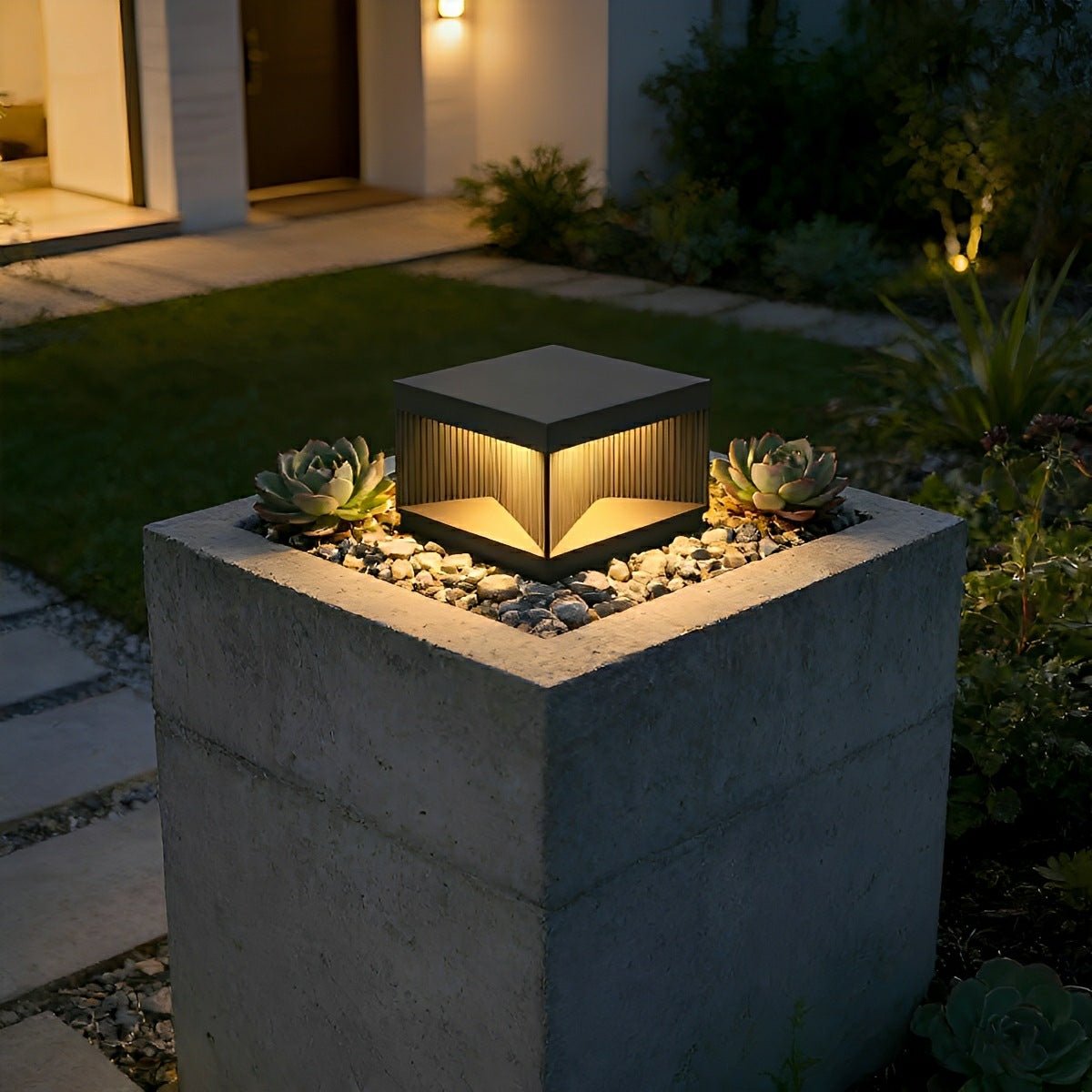 Modern Square Waterproof Fence Outdoor Post Cap Light