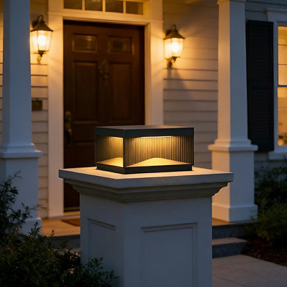 Modern Square Waterproof Fence Outdoor Post Cap Light