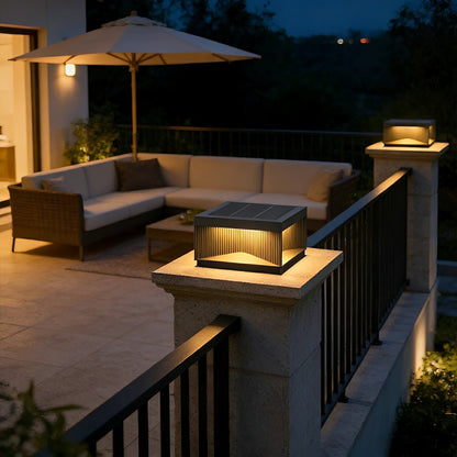 Modern Square Waterproof Fence Outdoor Post Cap Light