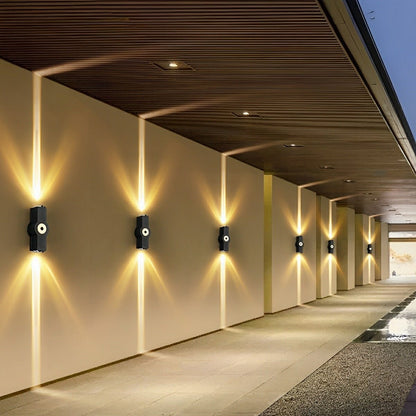 Modern Waterproof Black Outdoor LED Wall Lights Spotlights