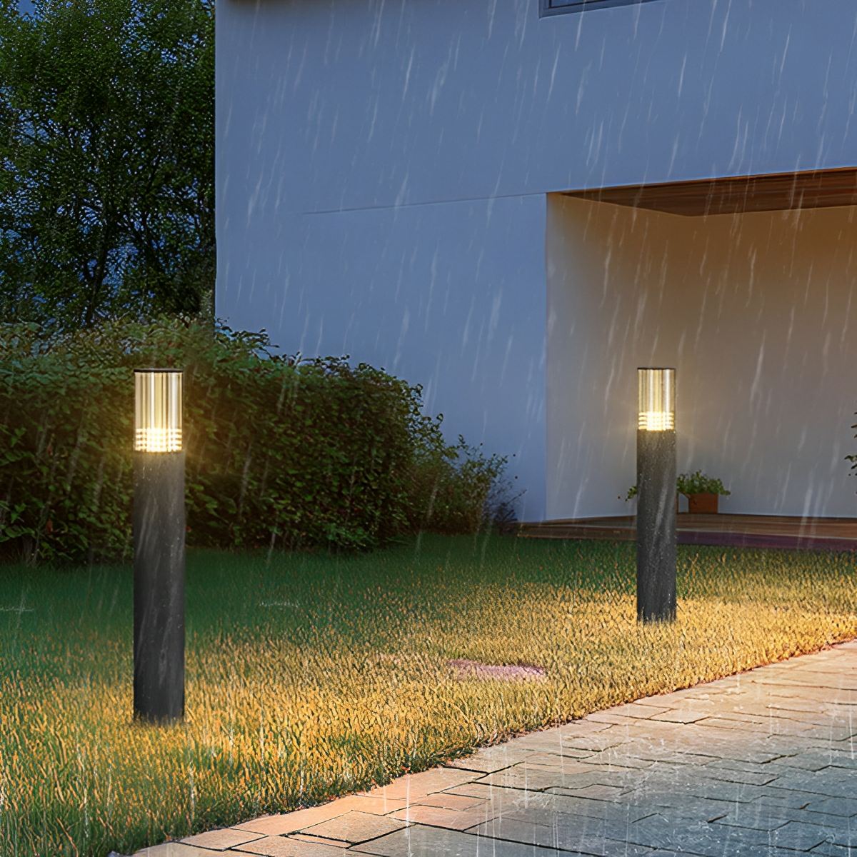 Modern Waterproof Cylinder Outdoor Garden LED Lawn Pillar Lights