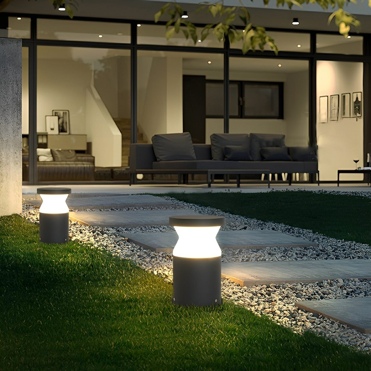 Modern Waterproof Cylinder Outdoor LED Lawn Pathway Lights