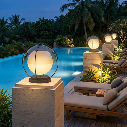 Modern Waterproof Globe Planet LED Outdoor Post Lights