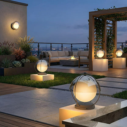 Modern Waterproof Globe Planet LED Outdoor Post Lights