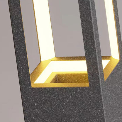 Modern Waterproof Hollow Plants Pot Outdoor LED Lawn Pillar Lights