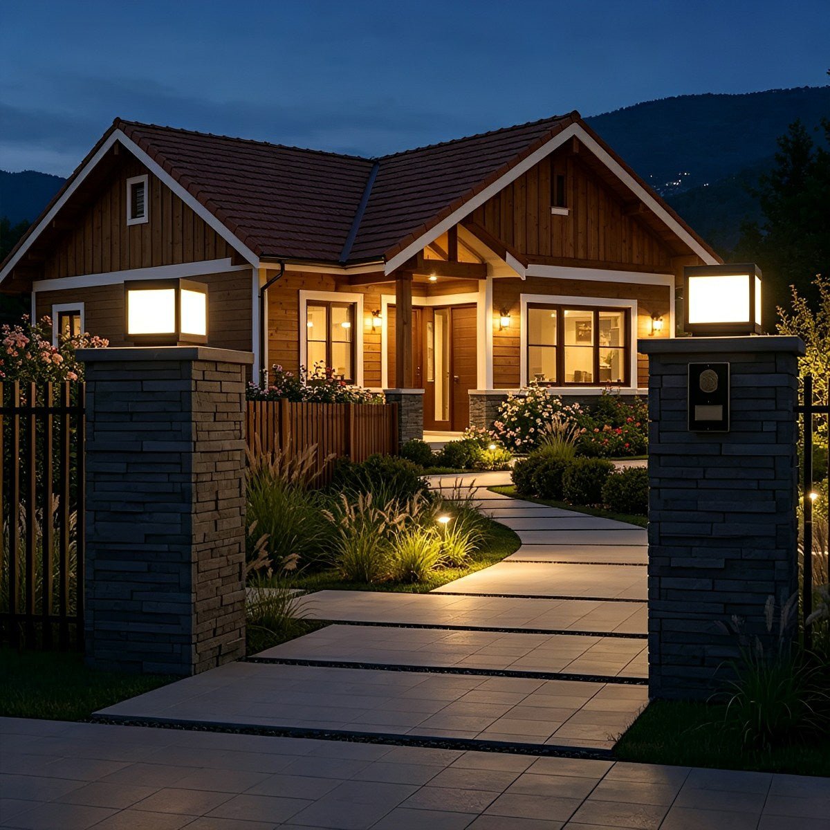 Modern Waterproof LED Fence Outdoor Post Cap Light