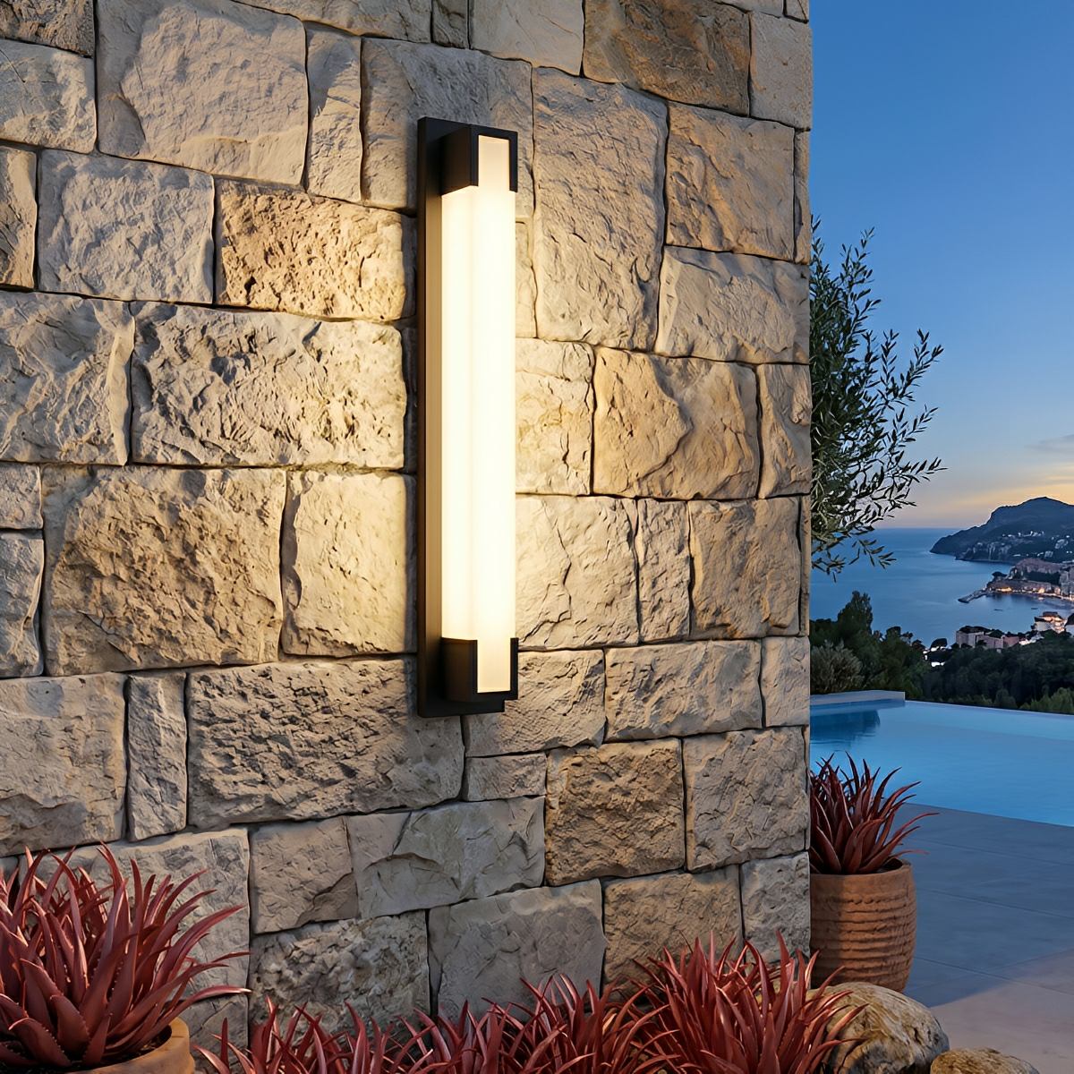 Modern Waterproof Linear Strip LED Outdoor Wall Lights