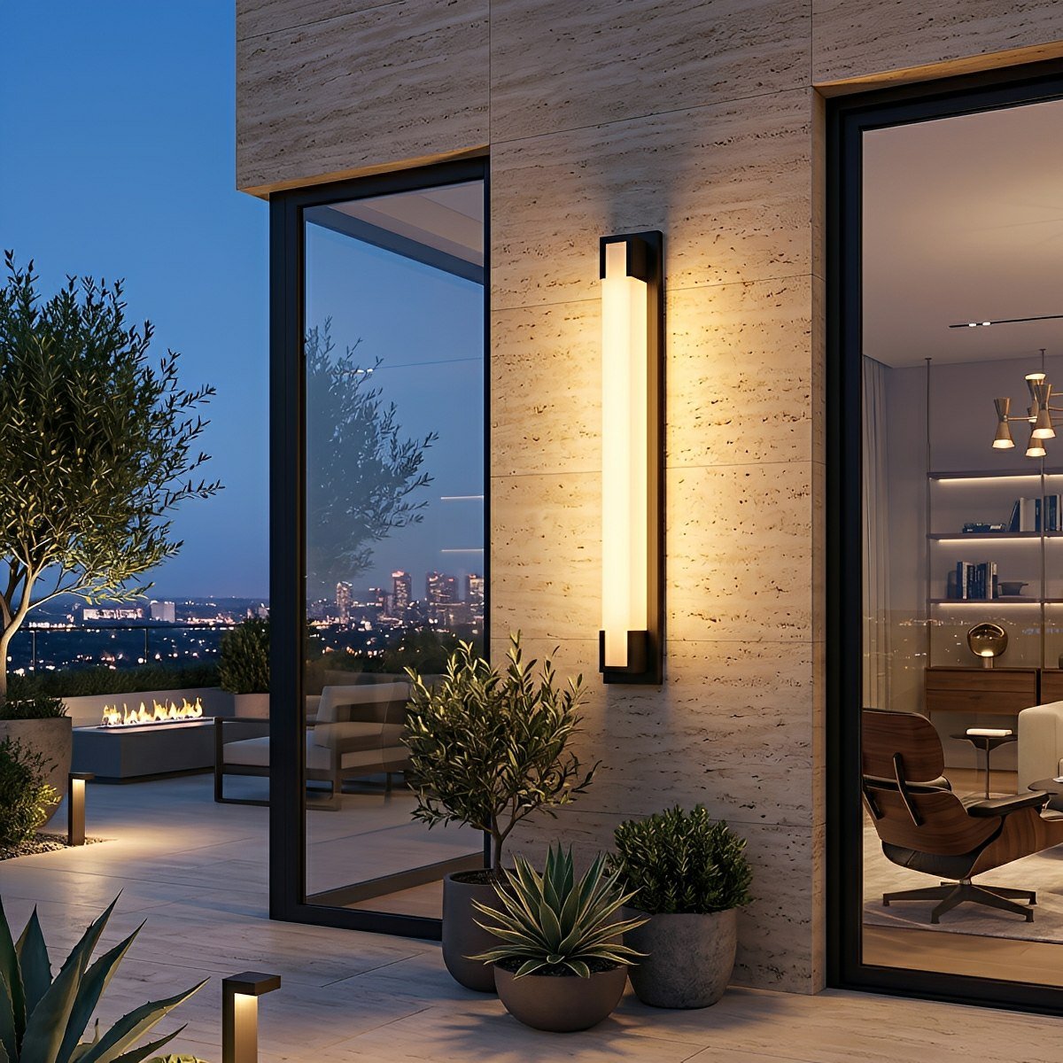 Modern Waterproof Linear Strip LED Outdoor Wall Lights