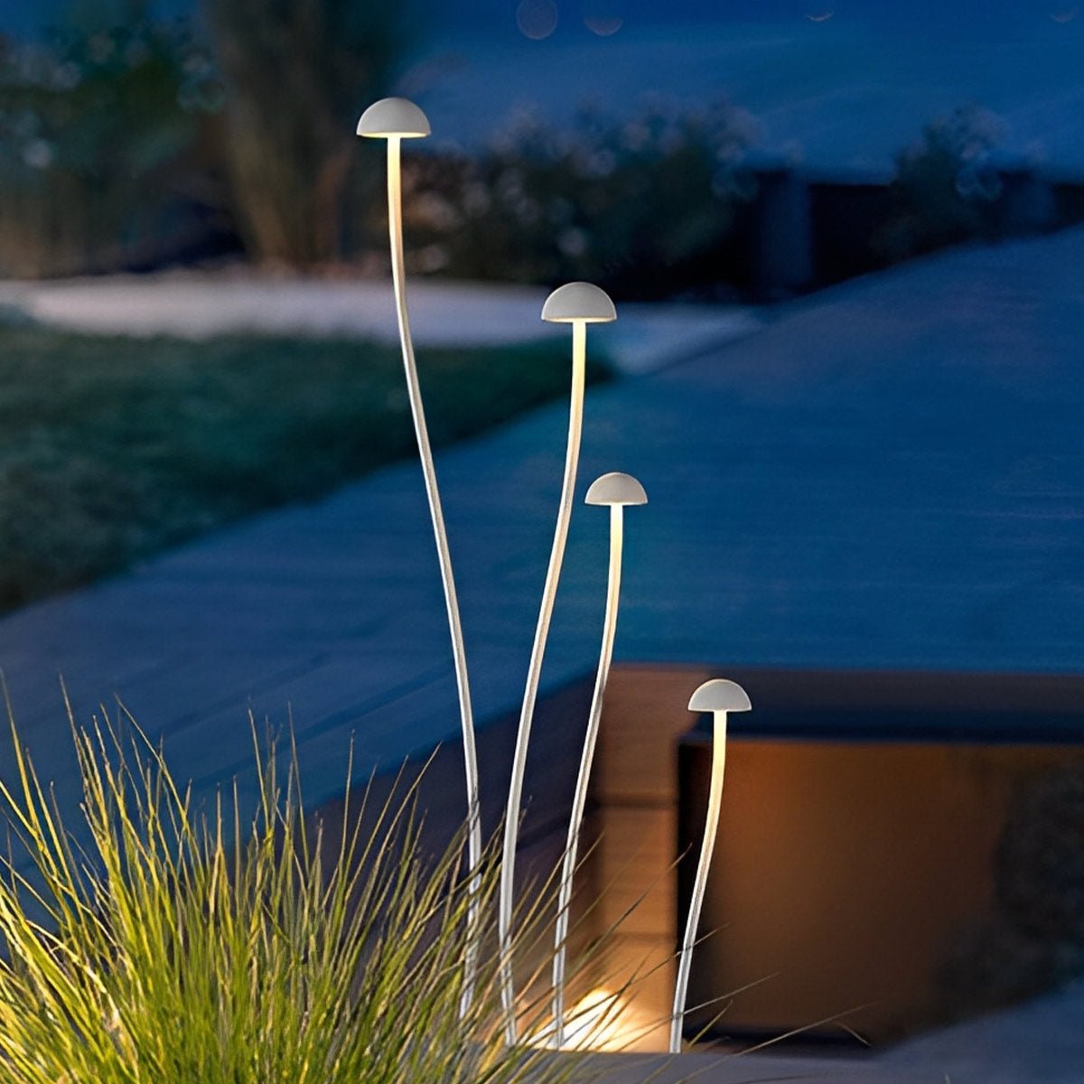 DC24V Modern Waterproof Minimalist Mushroom Stainless Steel LED Outdoor Landscape Lights